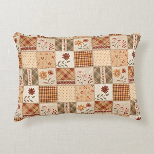 Coussins Décoratifs Housse de couette florale en patchwork d'automne & (Devant)