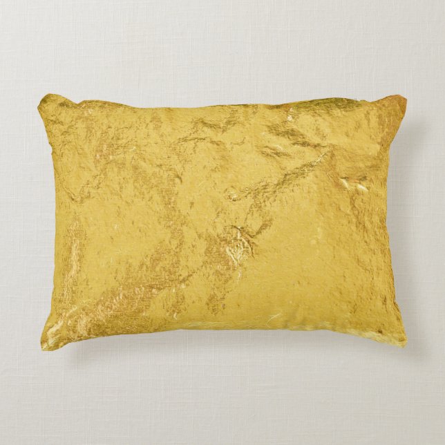 Coussins Décoratifs Huile d'or : Texture Abstraite brillante (Devant)