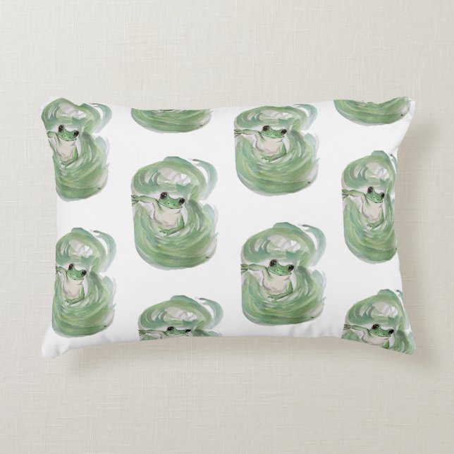 Coussins Décoratifs Humour magique grenouille Aquarelle Froggy (Devant)