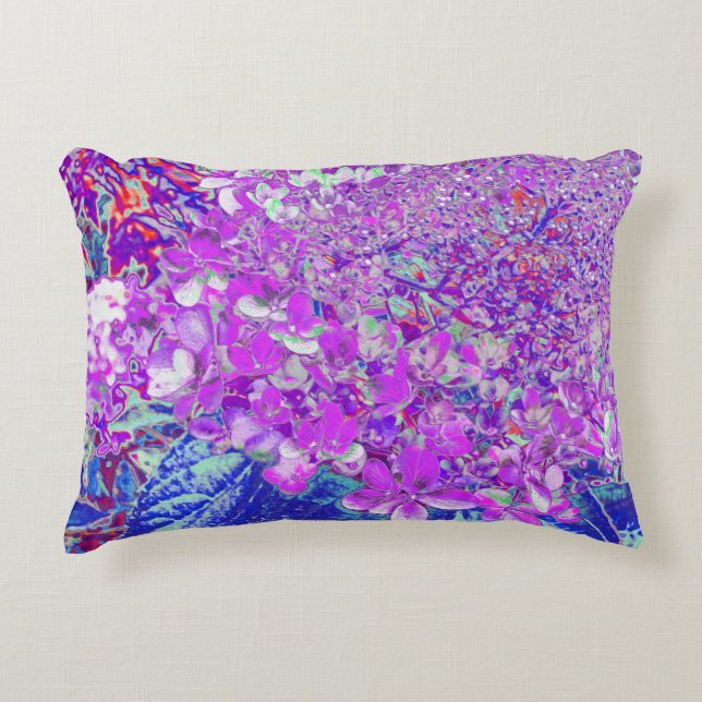 Coussins Décoratifs Hydrangea élégant violet et bleu limelight (Devant)