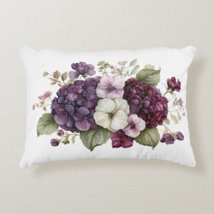 Coussins Décoratifs Hydrangea Violet Clair-Obscur Fleurs Aquarelle Élé