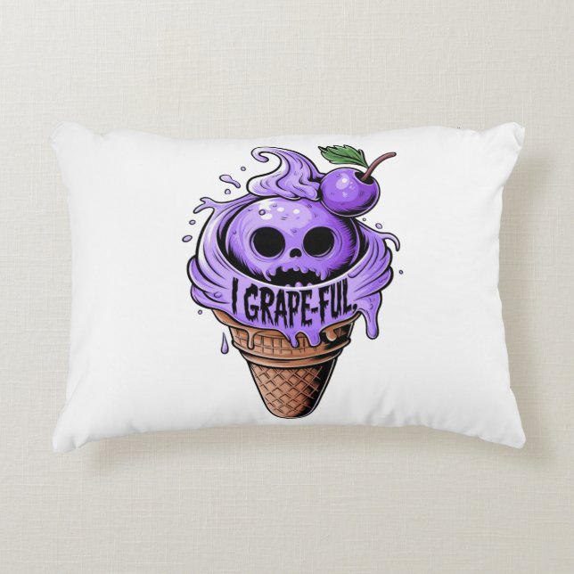 Coussins Décoratifs I grape-ful, cute ice scream (Devant)