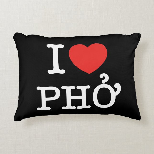 Coussins Décoratifs I Heart (Amour) Pho (Devant)