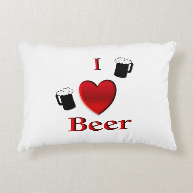 Coussins Décoratifs I Heart Beer Design (Devant)