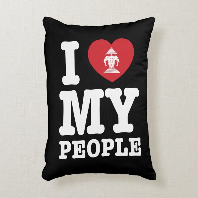 Coussins Décoratifs I Heart (Love) Erawan My Lao People (Devant(Vertical))