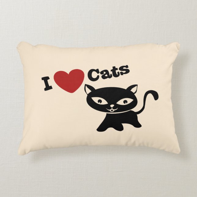 Coussins Décoratifs I love cats (Devant)