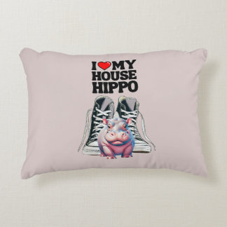 Coussins Décoratifs I Love My House Hippo personnalisable