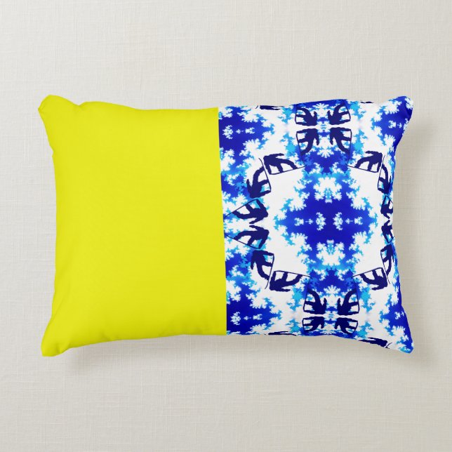 Coussins Décoratifs Ice Blue Snowboard Sky Yellow Snowboard Sport (Devant)