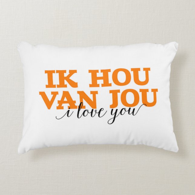 Coussins Décoratifs Ik Hou Van Jou/je t'aime mots néerlandais (Devant)