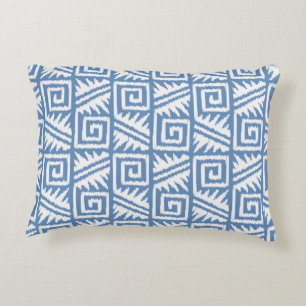 Coussins Décoratifs Ikat Aztec Motif - Ciel bleu et blanc