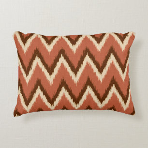 Coussins Décoratifs Ikat Chevron Stripes - Rouille, Brown et beige