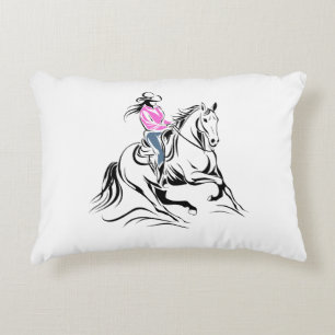 Coussins Décoratifs Illustration de cowgirl occidentale à cheval