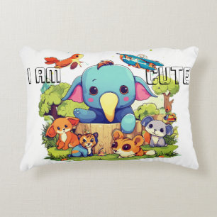 Coussins Décoratifs Illustration de dessin animé d'animal mignon je su