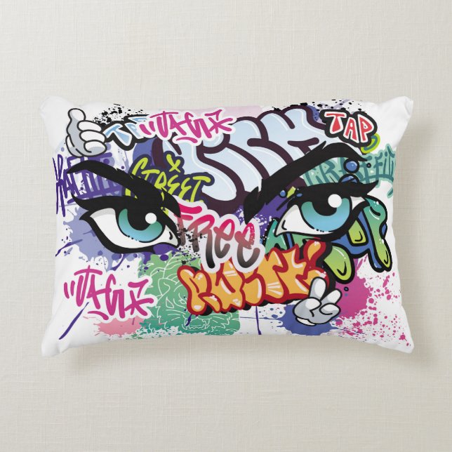 Coussins Décoratifs Illustration de graffiti avec lettres de graffitis (Devant)