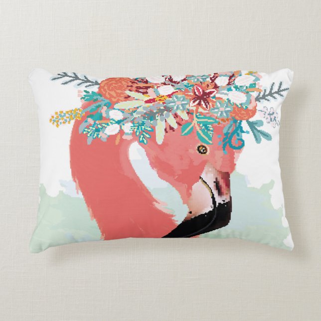 Coussins Décoratifs Illustration de mode avec flamants roses dessinés (Devant)