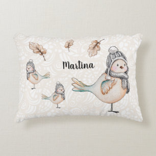 Coussins Décoratifs Illustration de moineau mignon d'hiver
