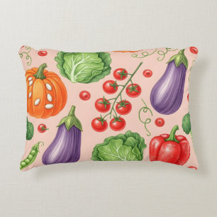 Coussins Décoratifs Illustration de motif de légumes colorés