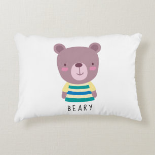 Coussins Décoratifs Illustration d'ours mignon - Personnalisable