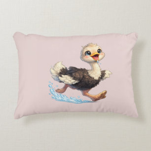 Coussins Décoratifs Illustration d'une aventure heureuse d'autruche mi