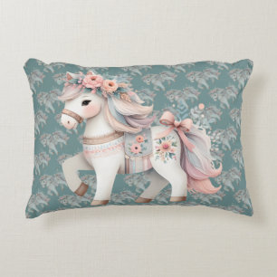 Coussins Décoratifs Illustration Fantastique de Cheval aux Pastels Flo
