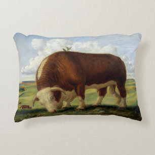Coussins Décoratifs Illustration vintage d'une vache et d'un taureau 