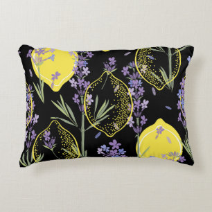 Coussins Décoratifs Illustration Vintage Lavande Florale Lemons