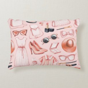 Coussins Décoratifs Illustrations de mode. Motif transparent