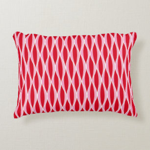 Coussins Décoratifs Impression à ruban du milieu du siècle, corail pro