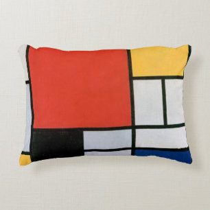 Coussins Décoratifs Impression de composition de Piet Mondrian rouge j