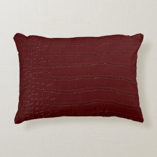 Coussins Décoratifs Impression de peau de crocodile rouge vernie