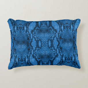Coussins Décoratifs Impression de peau de serpent bleu