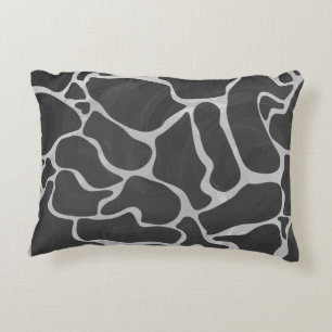 Coussins Décoratifs Impression Giraffe noir et gris clair