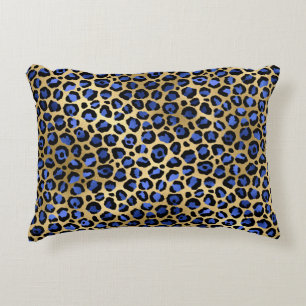 Coussins Décoratifs Impression Navy et Gold Cheetah