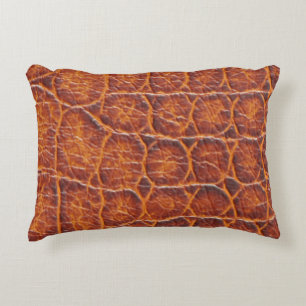 Coussins Décoratifs Impression peau d'alligator Brun Rougeâtre