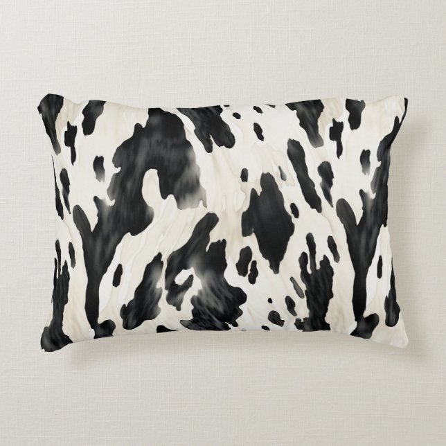Coussins Décoratifs Impression vache noir blanc ferme animale (Devant)