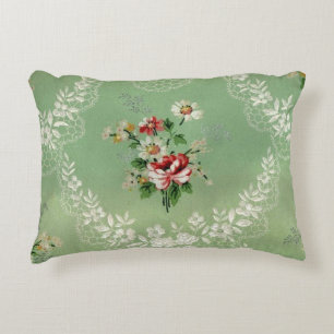 Coussins Décoratifs Impression vintage de papier peint vert
