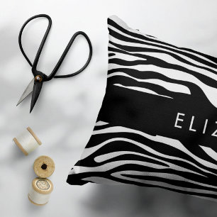 Coussins Décoratifs Impression Zèbre, Grilles, Noir Et Blanc, Votre No