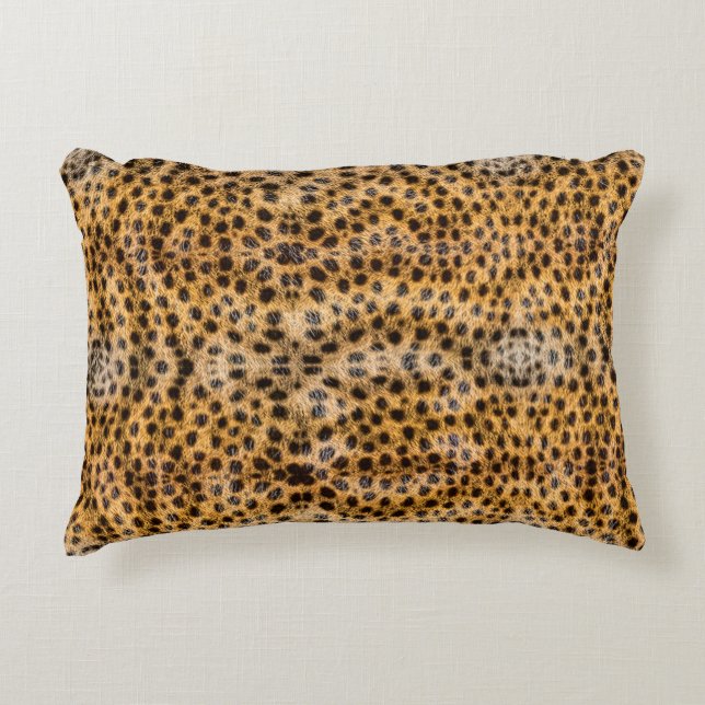 Coussins Décoratifs Imprimé de fourrure de guépard exotique tendance I (Devant)