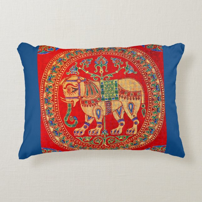 Coussins Décoratifs imprimé d'éléphants est-indiens (Devant)