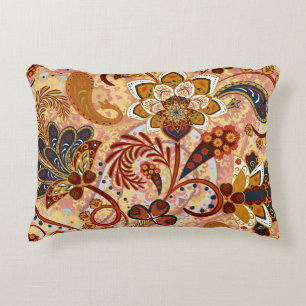 Coussins Décoratifs Indian Paisley : Floral Vintage Brown