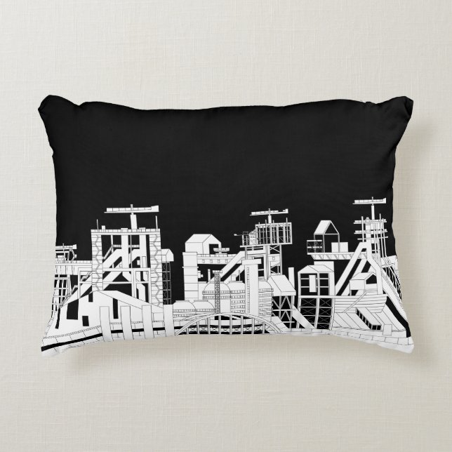 Coussins Décoratifs Industrial Skyline Accent Pillow (Devant)
