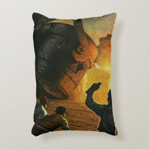 Coussins Décoratifs Industrie vintage, Fabrication d'acier