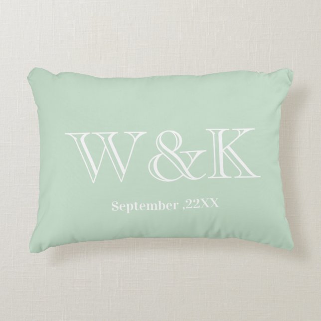Coussins Décoratifs Initiale de monogramme de couple de mariage d'anni (Devant)
