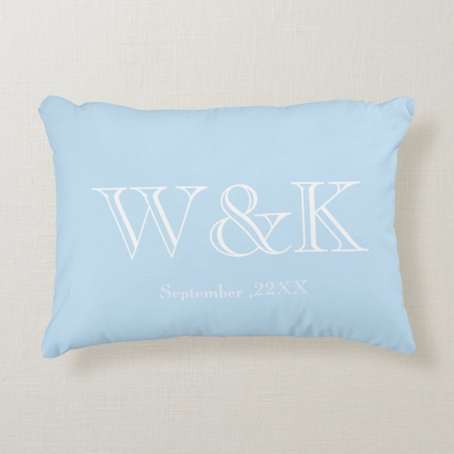 Coussins Décoratifs Initiale de monogramme de couple de mariage d'anni (Devant)