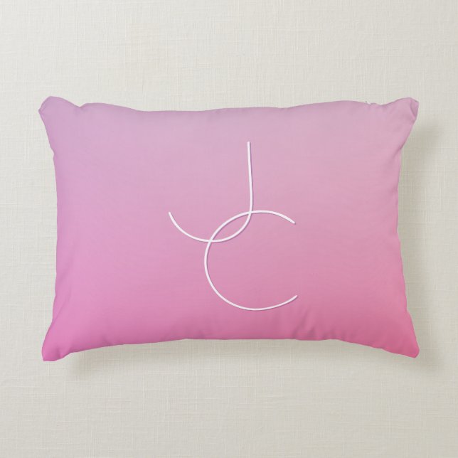 Coussins Décoratifs Initiales superposées Modern 2 | Ombre rose (Devant)