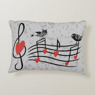 Coussins Décoratifs Inséparables de musique sur les notes musicales