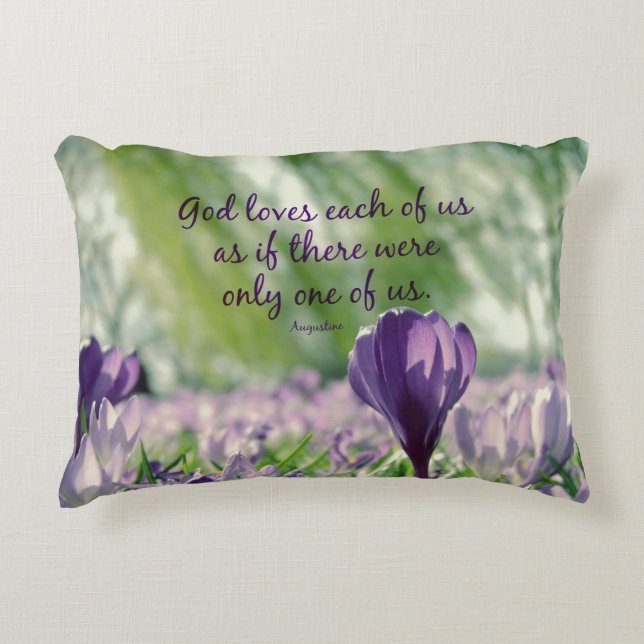 Coussins Décoratifs Inspirationnel Dieu aime chacun de nous Citer (Devant)