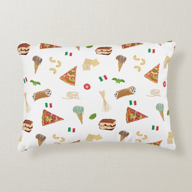 Coussins Décoratifs Italian Food Pizza Pasta Tiramisu Pattern (Devant)