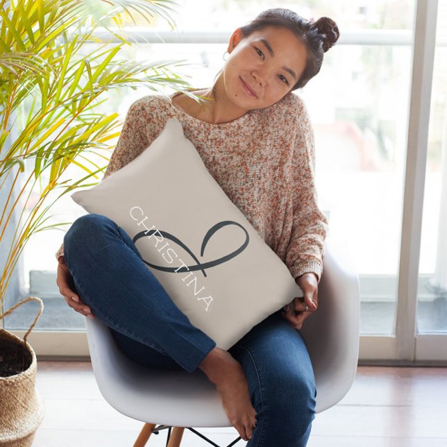 Coussins Décoratifs J Nom personnalisé initial Taupe neutre Taupe Tan (J Initial Personalized Name Neutral Taupe Tan Accent Pillow)