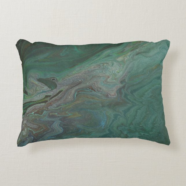 Coussins Décoratifs Jade 2 Vert Profond Abstrait (Devant)